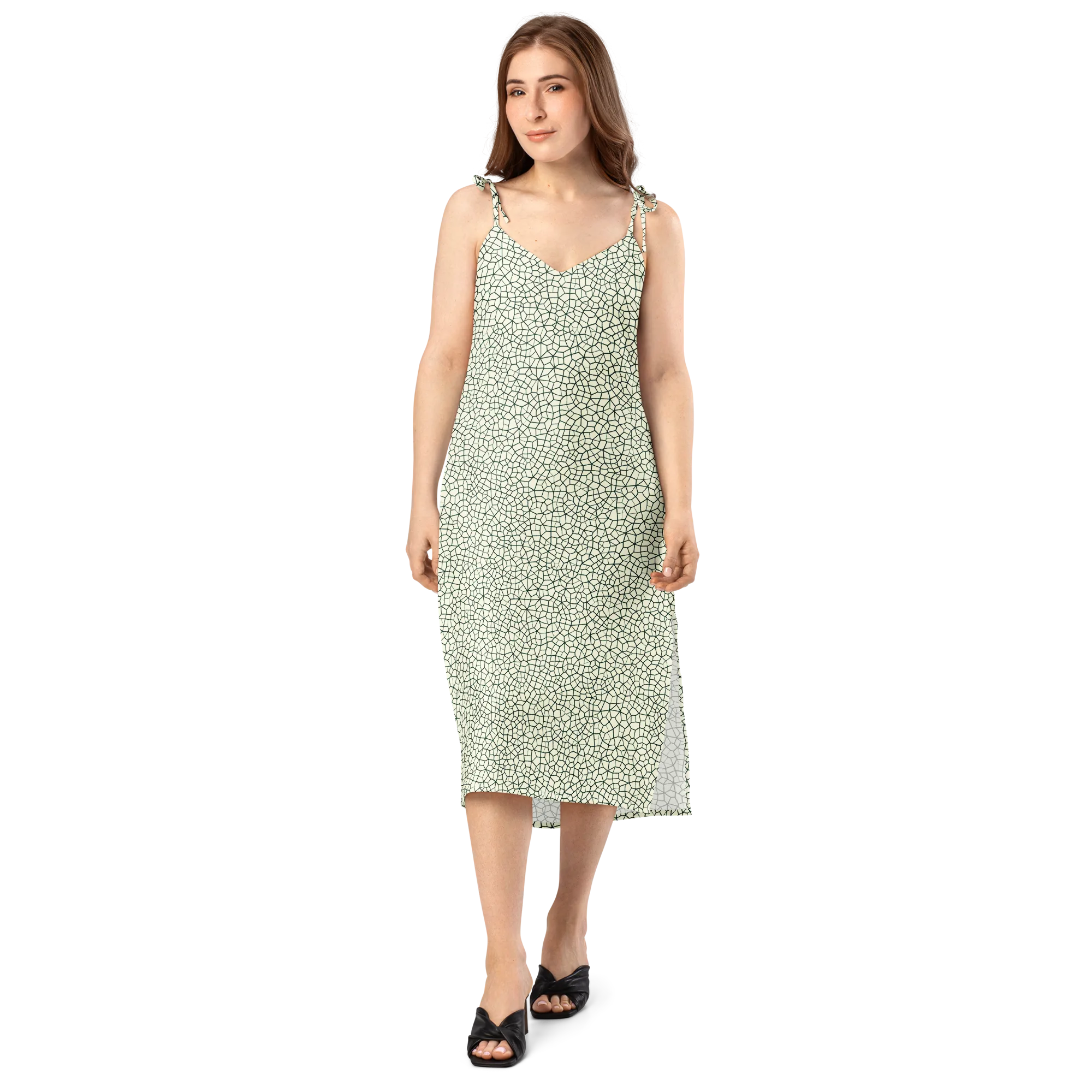 Verdant Fissure on Slip Dress — Front