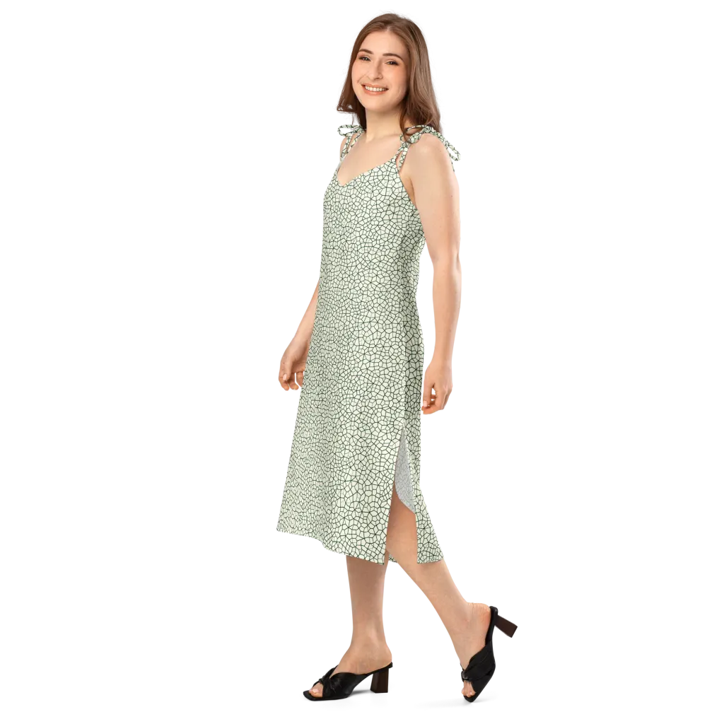 Verdant Fissure on Slip Dress — Left Front