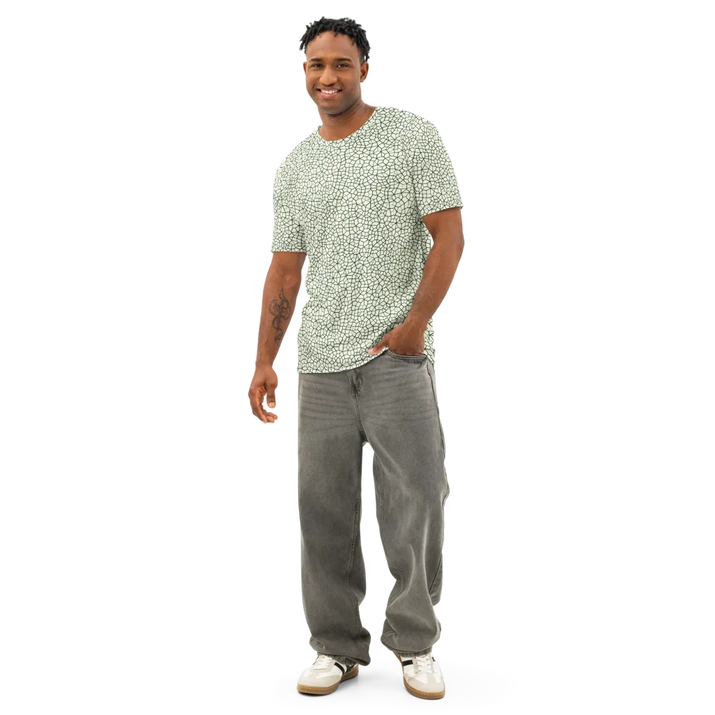 Verdant Fissure on Men's Cotton Crew Neck T-Shirt — Front