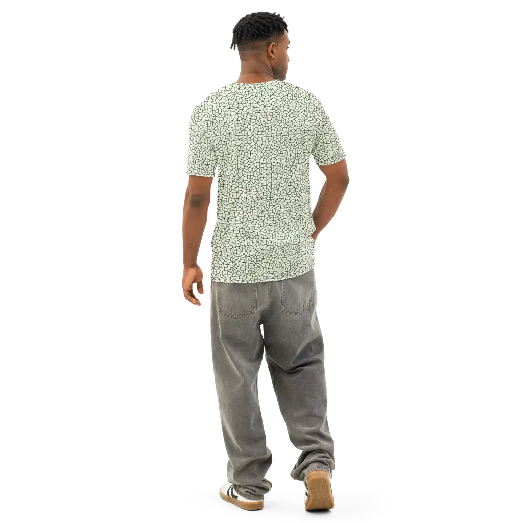 Verdant Fissure on Men's Cotton Crew Neck T-Shirt — Back