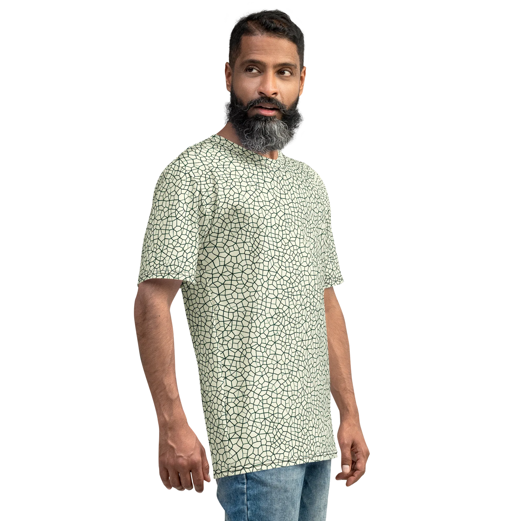 Verdant Fissure on Men's Crew Neck T-Shirt — Right