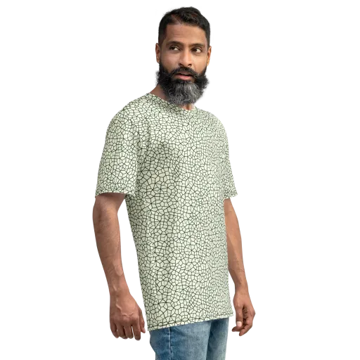 Verdant Fissure on a Men's Crew Neck T-Shirt