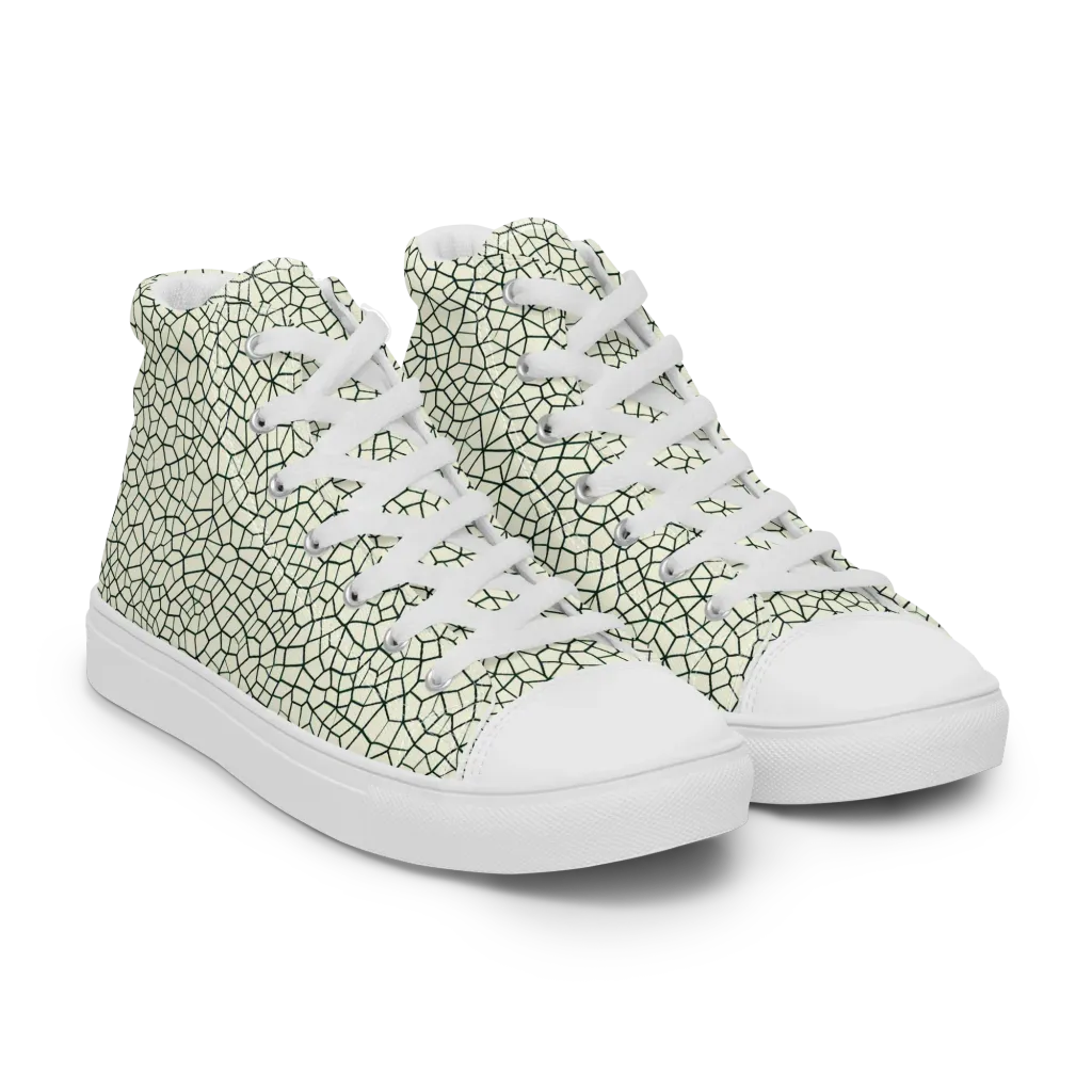 Verdant Fissure on Men's High Top Canvas Shoes — Right Front