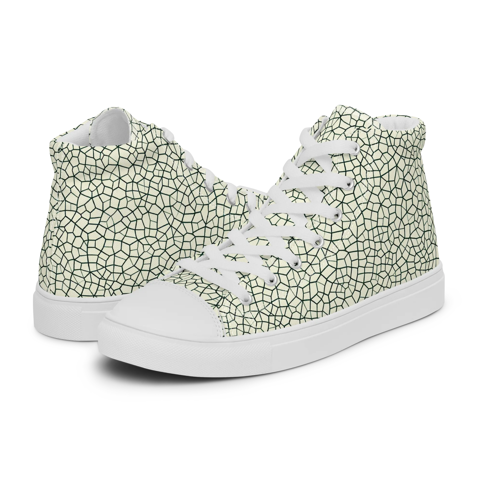 Verdant Fissure on Men's High Top Canvas Shoes — Left