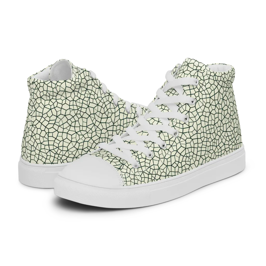 Verdant Fissure on Men's High Top Canvas Shoes — Left