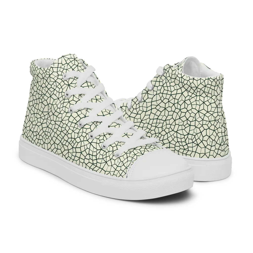 Verdant Fissure on Men's High Top Canvas Shoes — Right