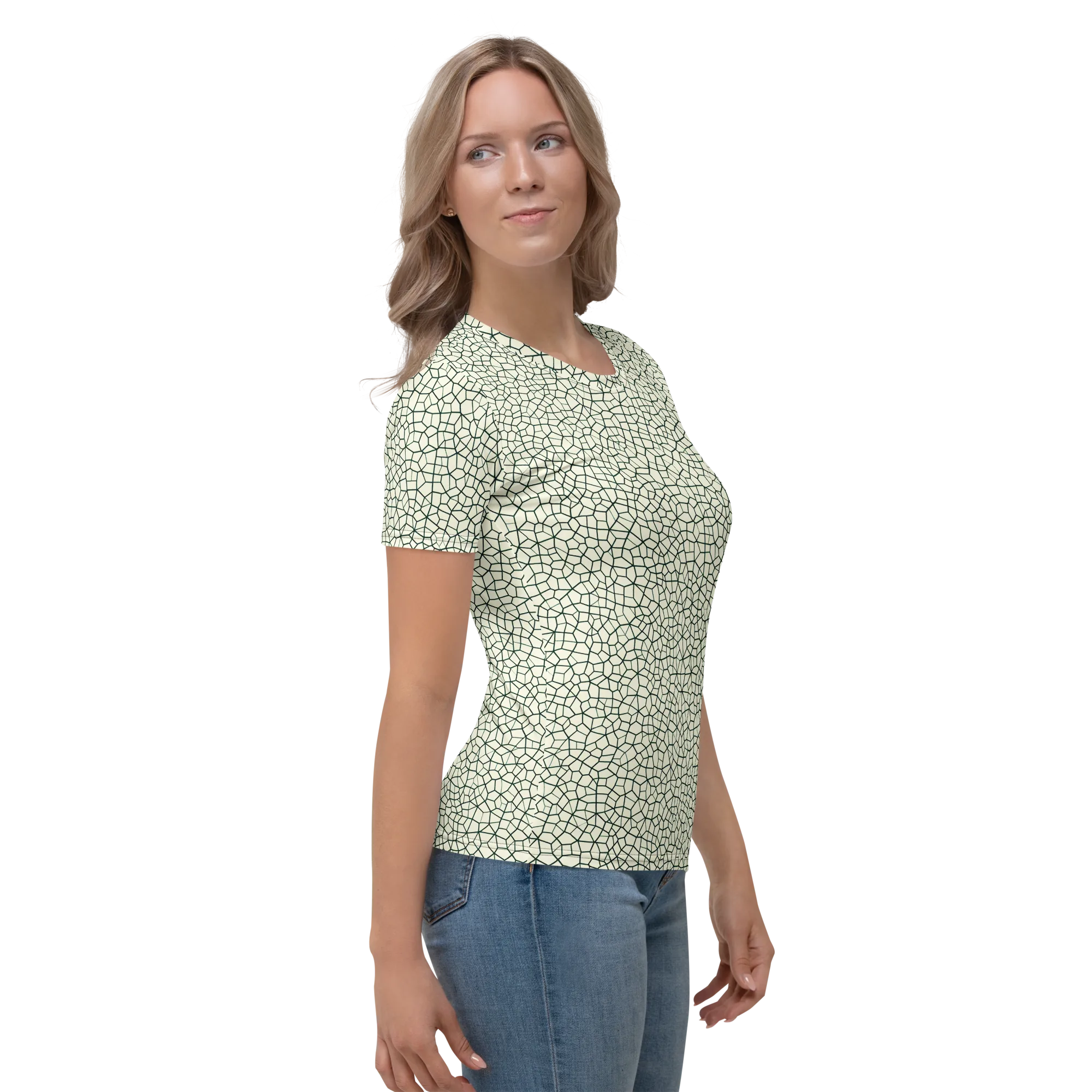 Verdant Fissure on Women's Crew Neck T-Shirt — Right