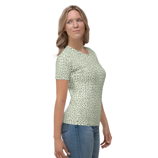 Verdant Fissure on a Women's Crew Neck T-Shirt
