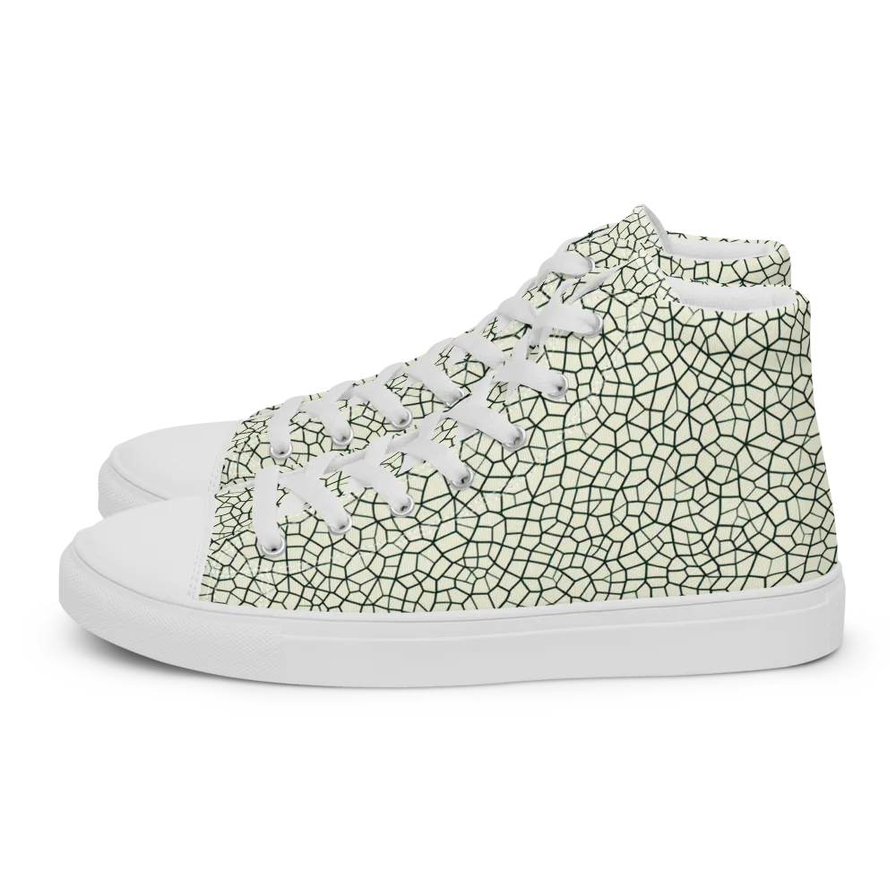 Verdant Fissure on Women's High Top Canvas Shoes — Left
