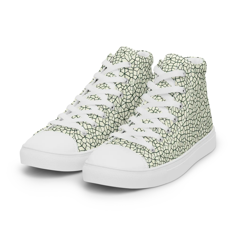 Verdant Fissure on Women's High Top Canvas Shoes — Left Front