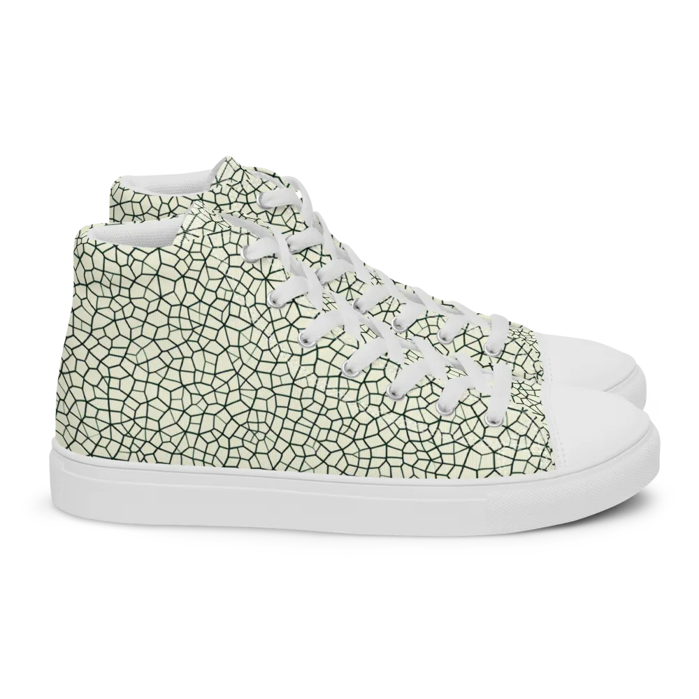 Verdant Fissure on Women's High Top Canvas Shoes — Right