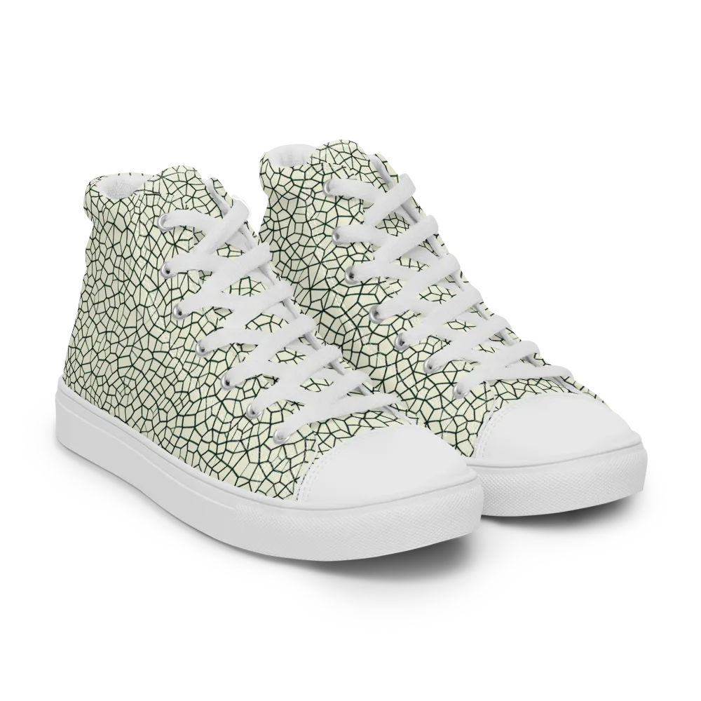 Verdant Fissure on Women's High Top Canvas Shoes — Right Front