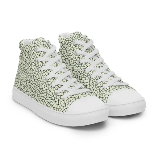 Verdant Fissure on a Women's High Top Canvas Shoes