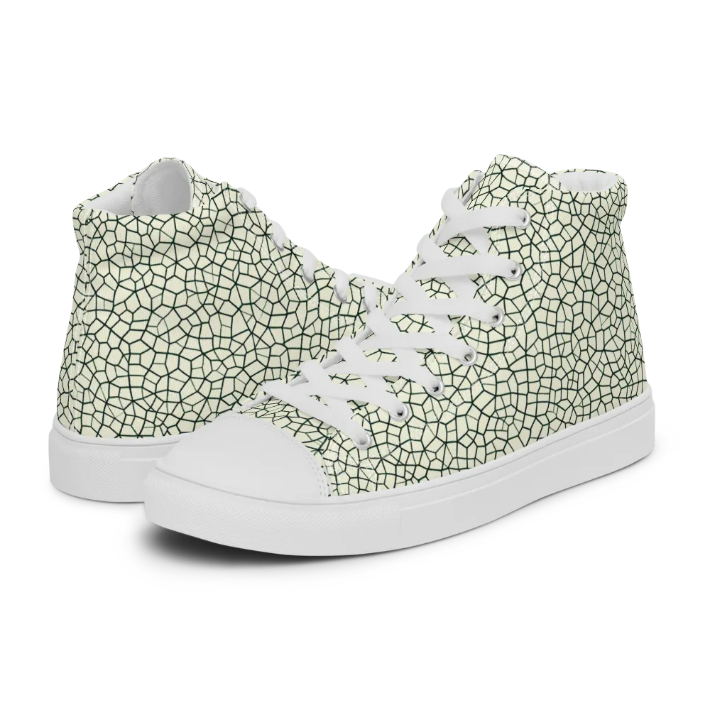 Verdant Fissure on Women's High Top Canvas Shoes — Left