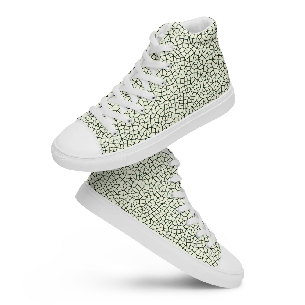 Verdant Fissure on Women's High Top Canvas Shoes — Front