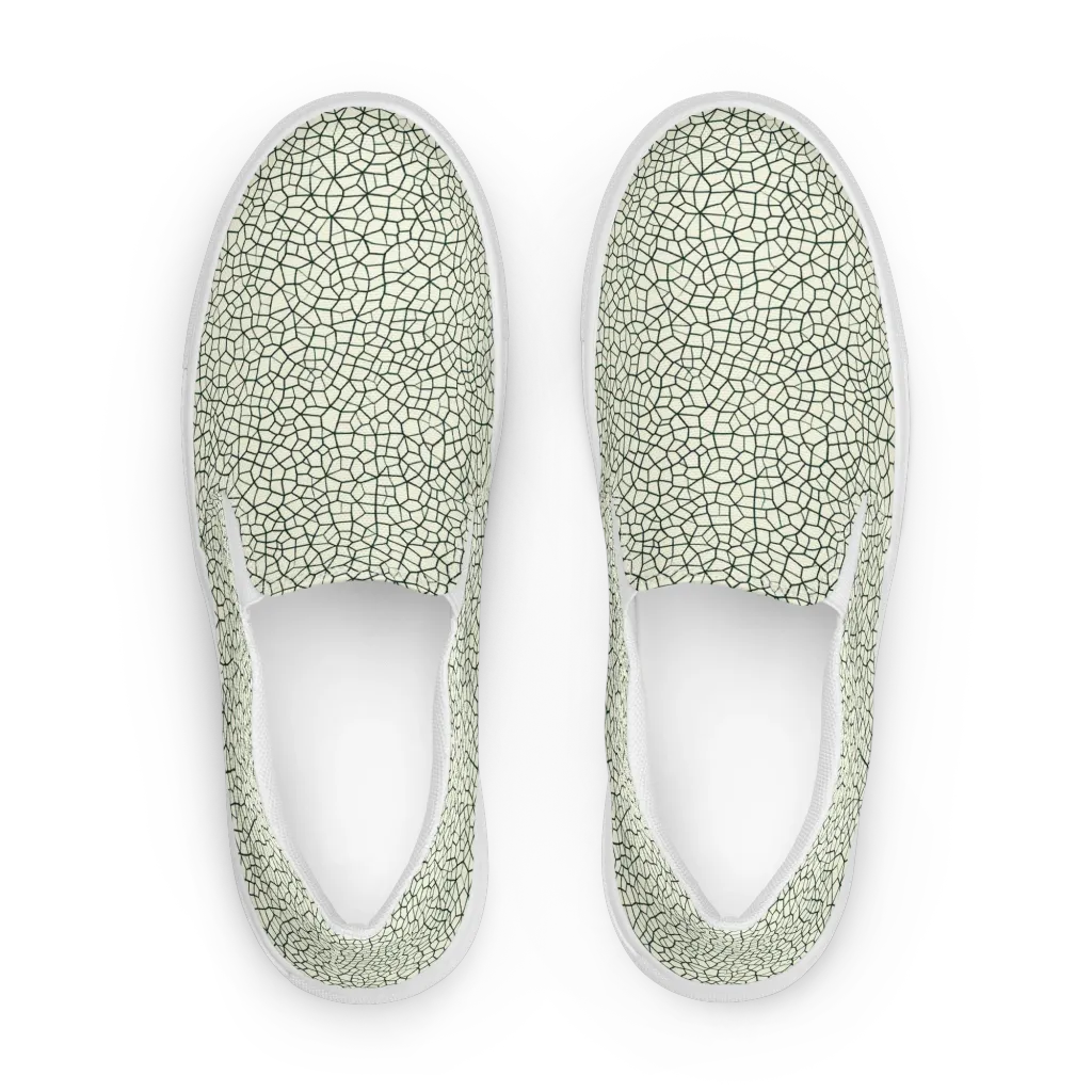 Verdant Fissure on Men's Slip-On Canvas Shoes — Front