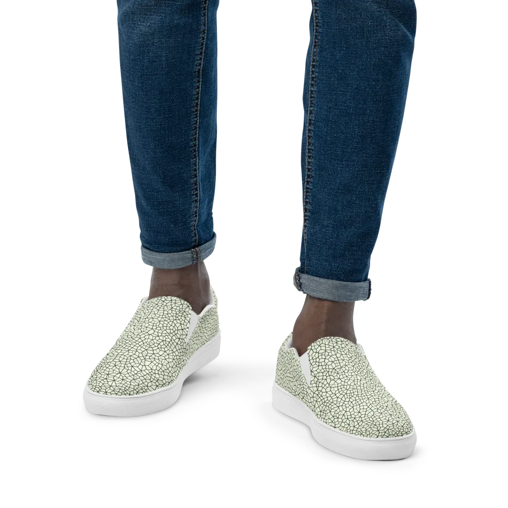 Verdant Fissure on Men's Slip-On Canvas Shoes — Front