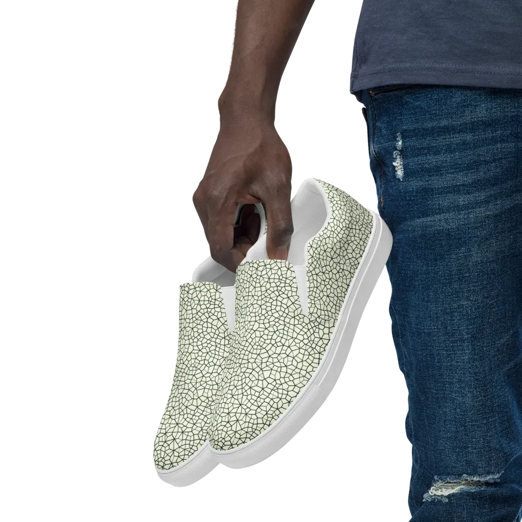 Verdant Fissure on Men's Slip-On Canvas Shoes — Left Front