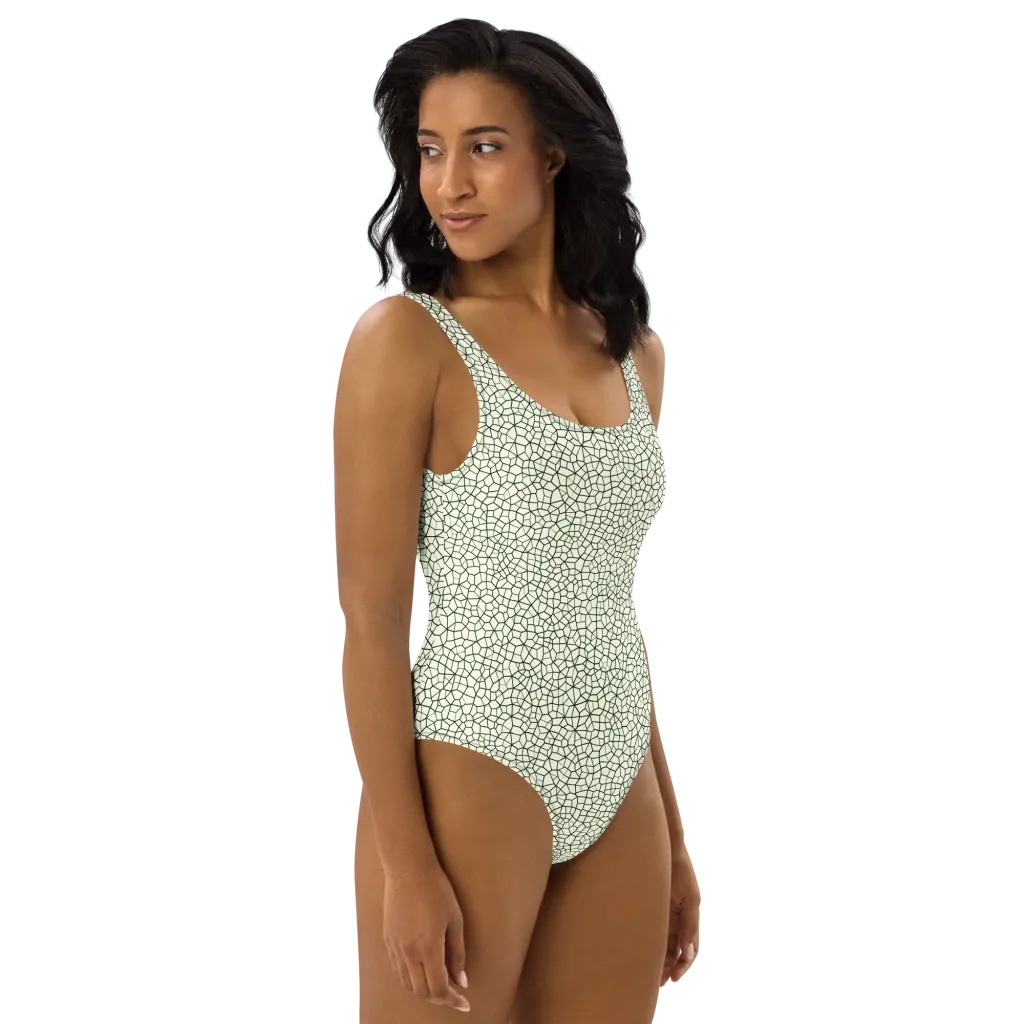 Verdant Fissure on One-Piece Swimsuit — Right