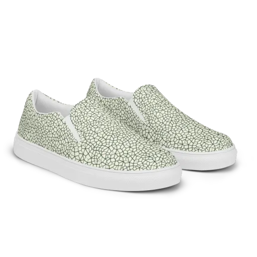 Verdant Fissure on a Women's Slip-On Canvas Shoes