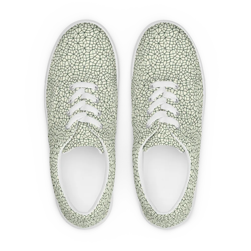 Verdant Fissure on Men's Lace-Up Canvas Shoes — Front