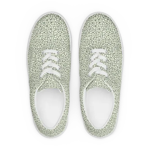 Verdant Fissure on a Men's Lace-Up Canvas Shoes
