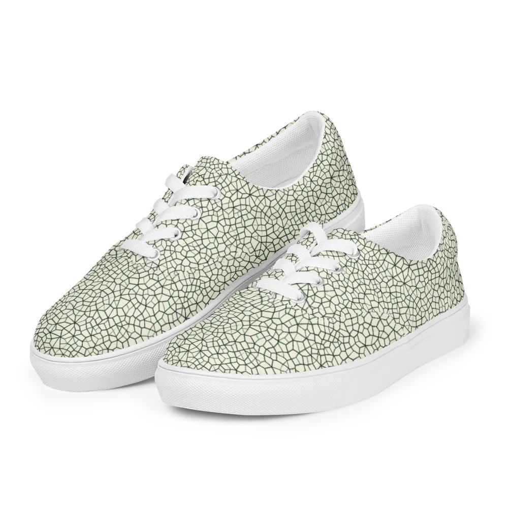 Verdant Fissure on Men's Lace-Up Canvas Shoes — Left Front