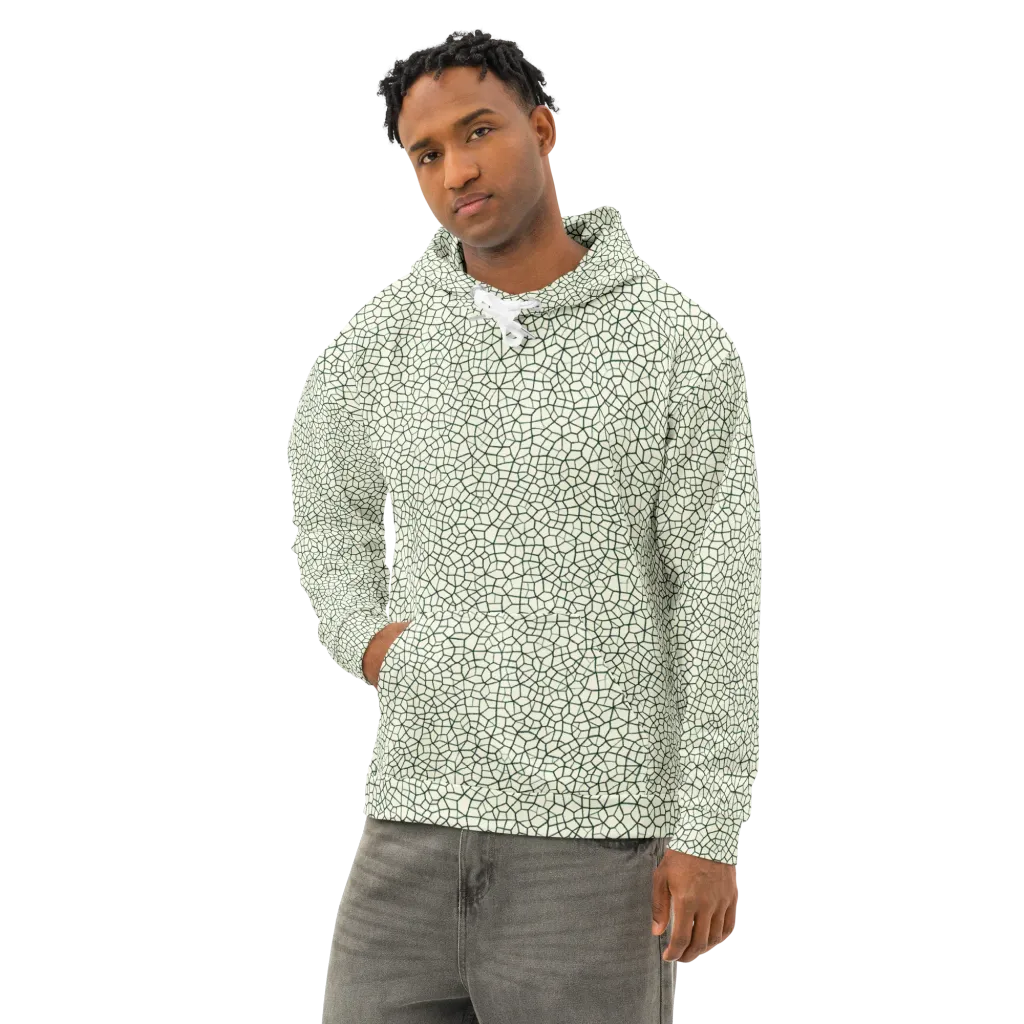 Verdant Fissure on Cotton Hoodie — Left Front
