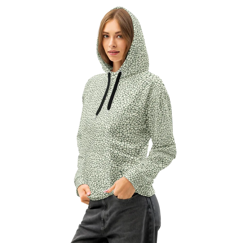 Verdant Fissure on Cotton Hoodie — Left Front