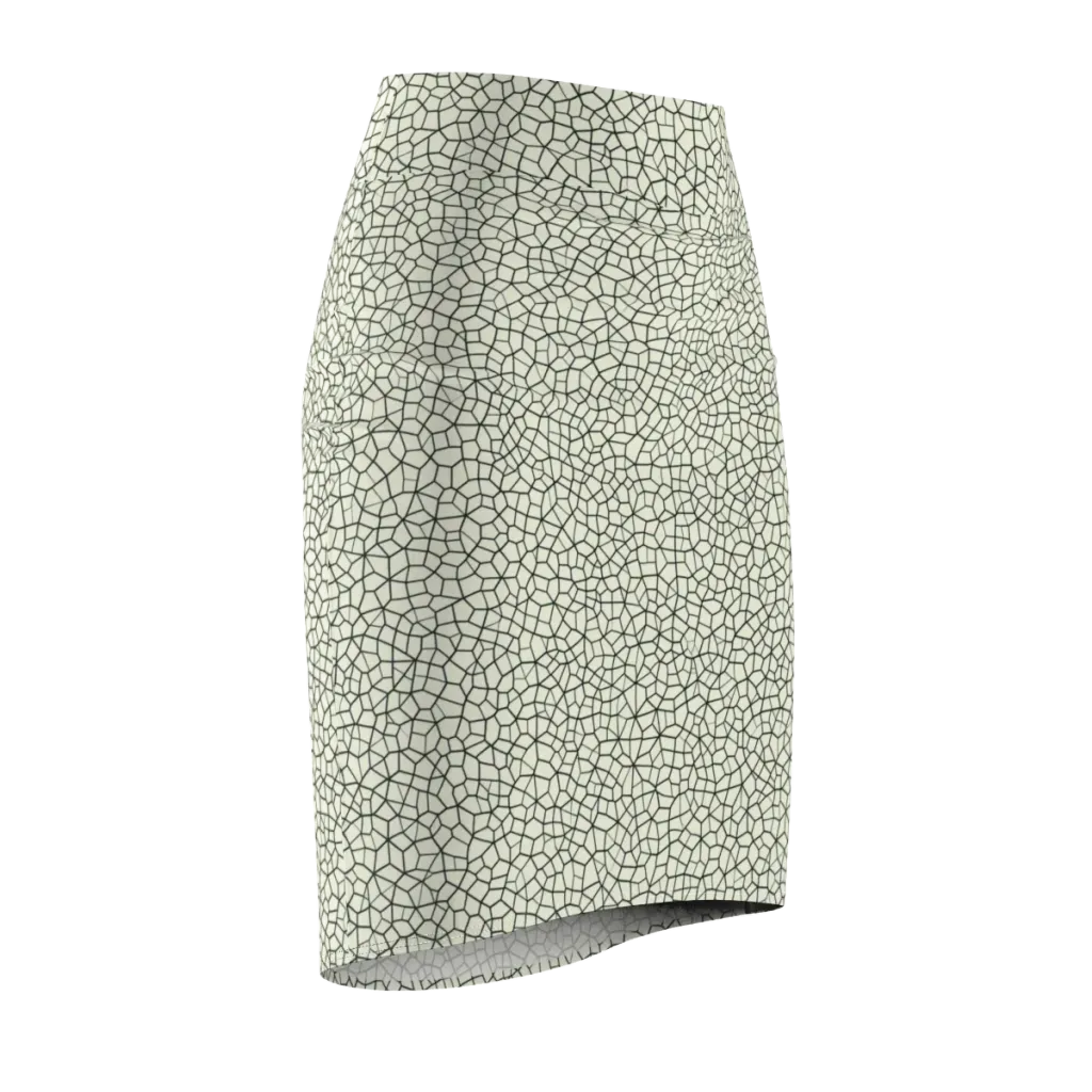 Verdant Fissure on Pencil Skirt — Front Side