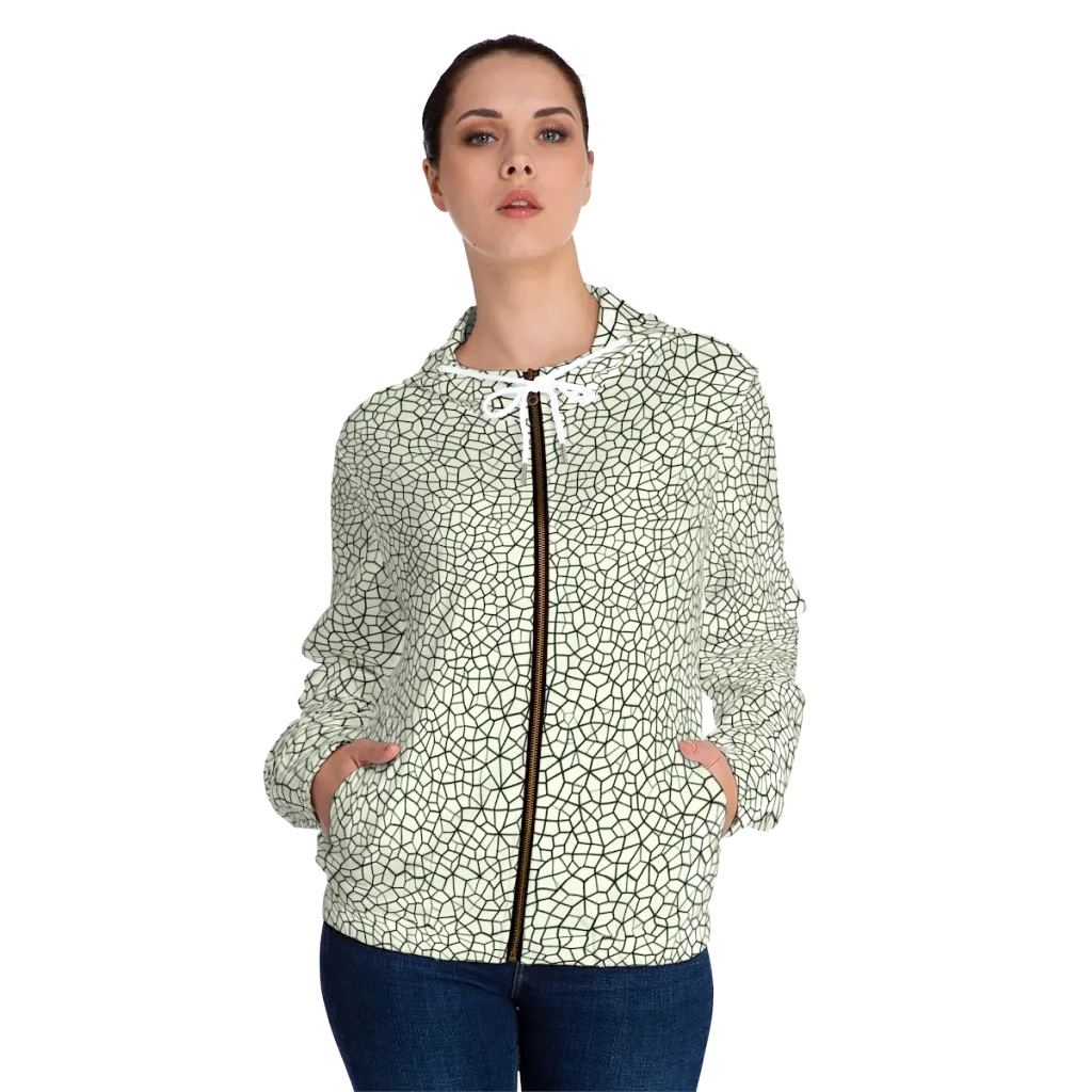 Verdant Fissure on Women's Full-Zip Hoodie — Front On Person