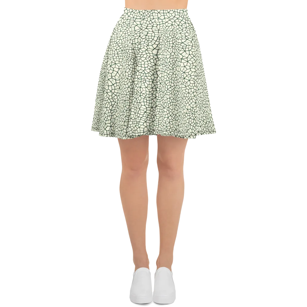 Verdant Fissure on Skater Skirt — Front