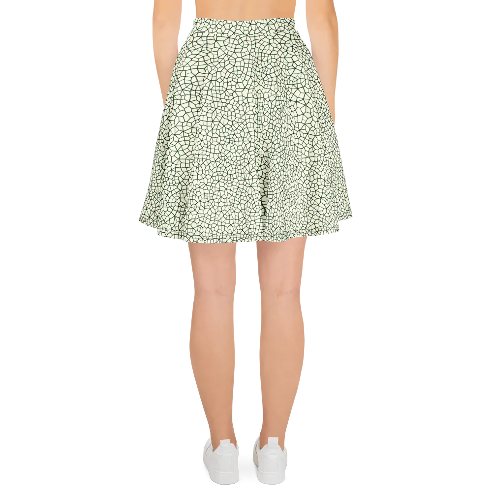 Verdant Fissure on Skater Skirt — Back