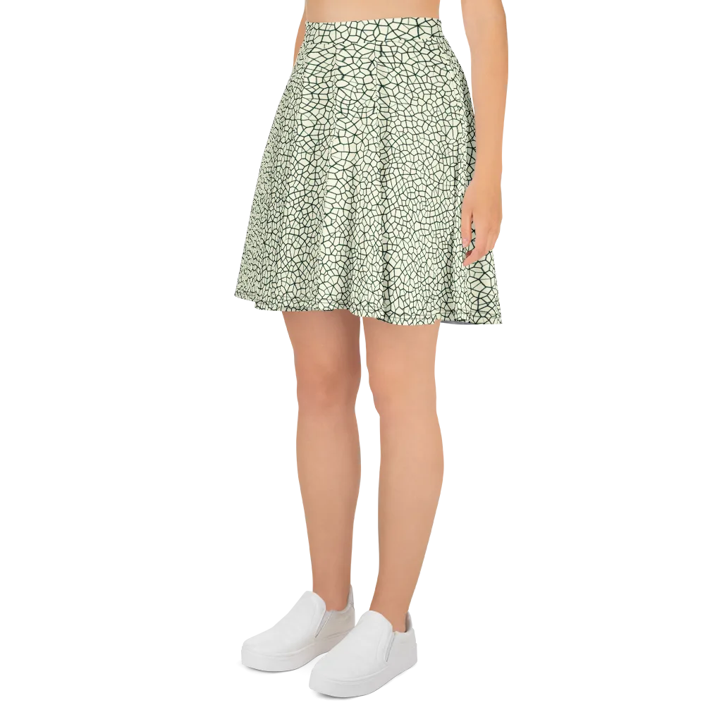 Verdant Fissure on Skater Skirt — Left