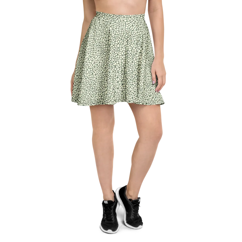 Verdant Fissure on Skater Skirt — Front