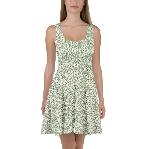 Verdant Fissure on a Skater Dress
