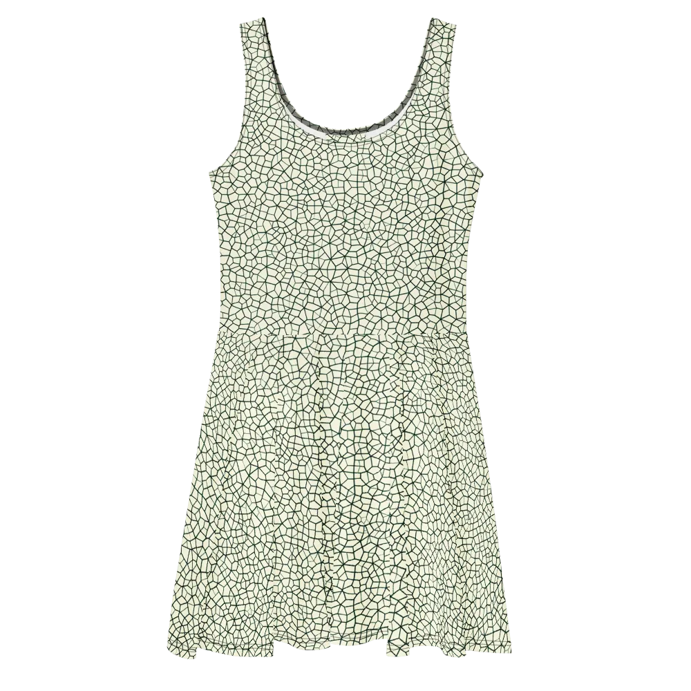 Verdant Fissure on Skater Dress — Front