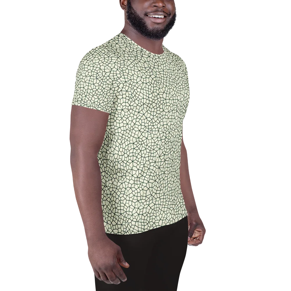 Verdant Fissure on Men's Athletic T-Shirt — Right