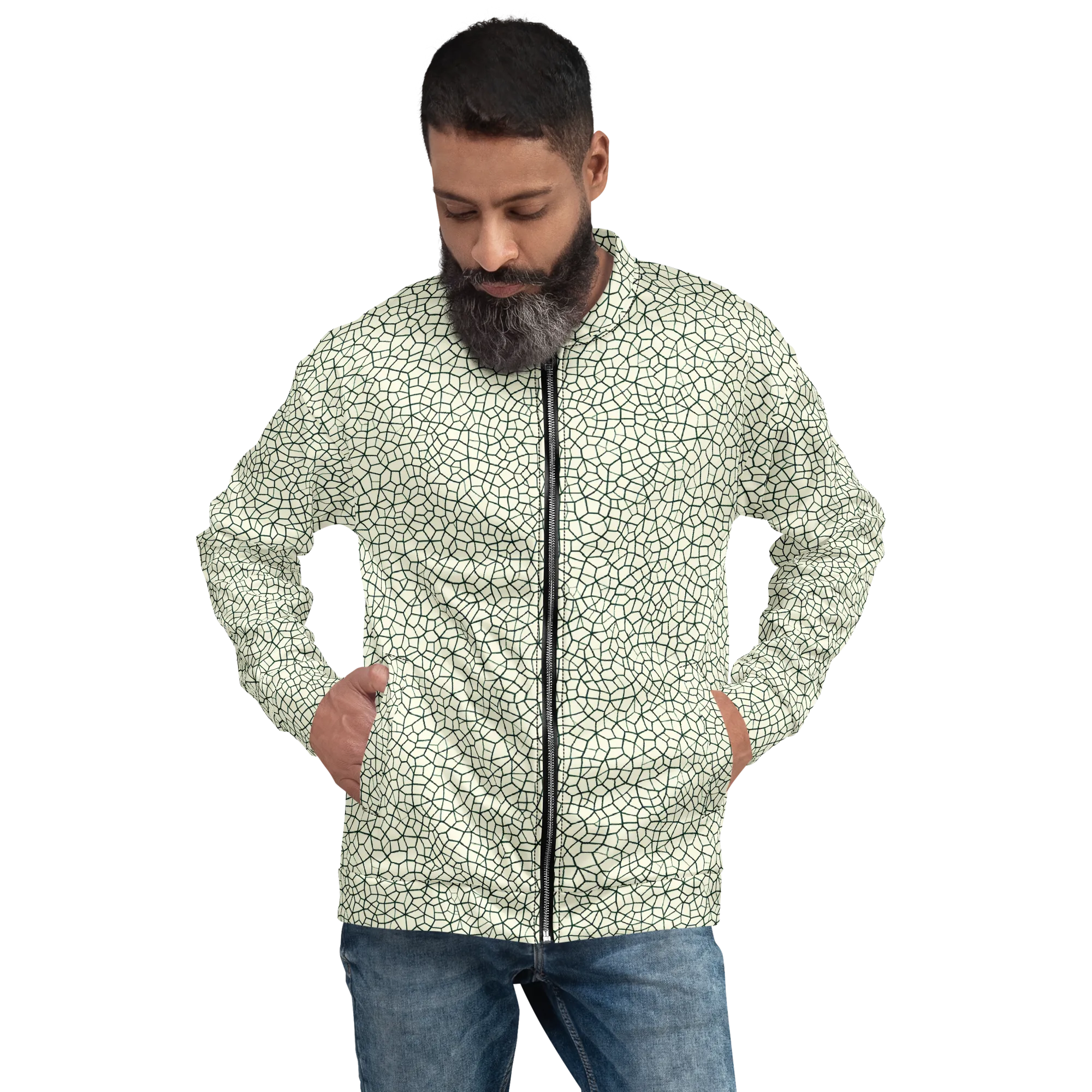 Verdant Fissure on Bomber Jacket — Front