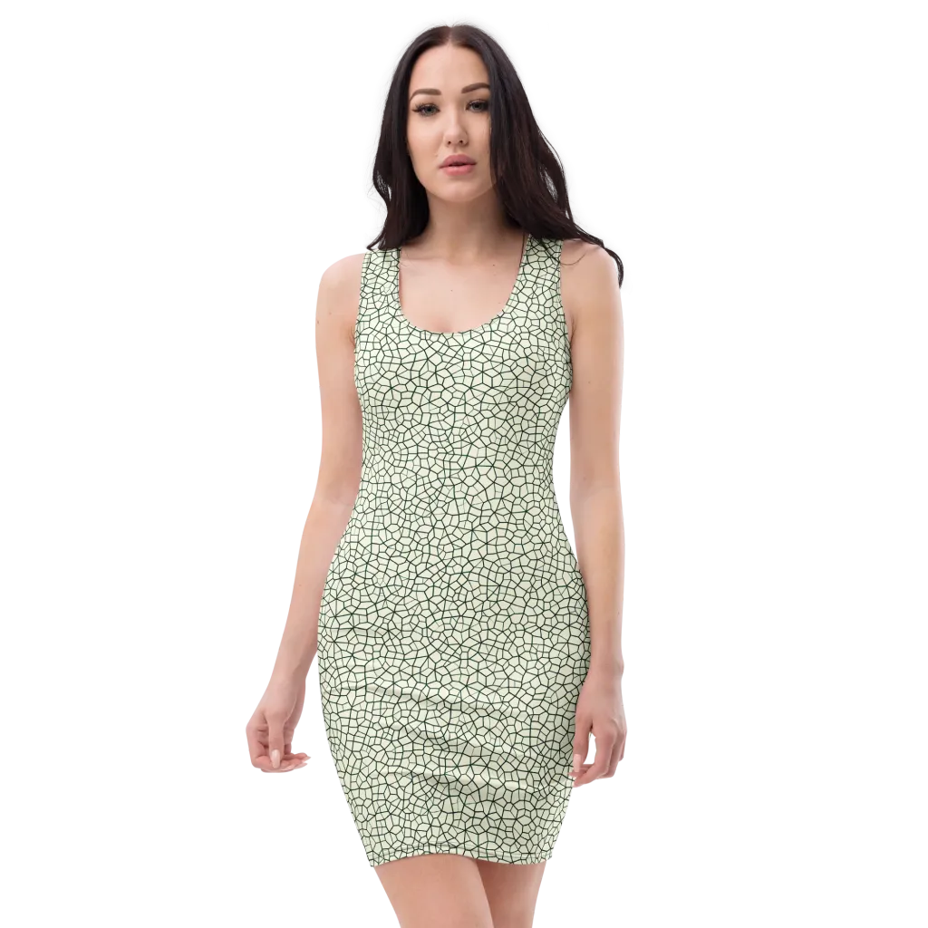 Verdant Fissure on Bodycon Dress — Front