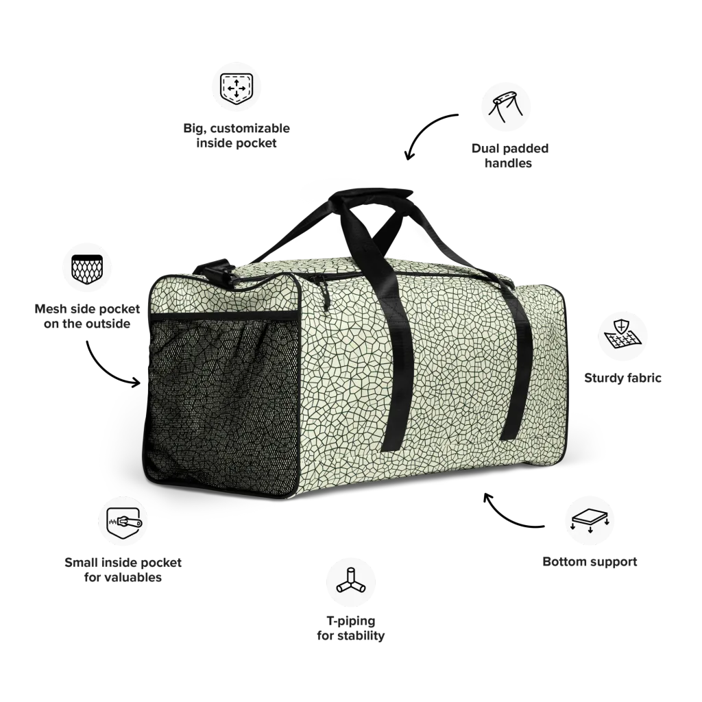 Verdant Fissure on Duffle Bag — Right Front