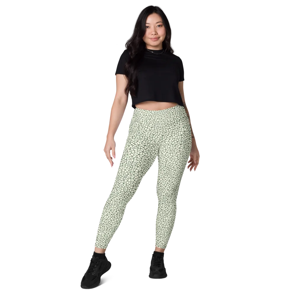 Verdant Fissure on Leggings with Pockets — Front
