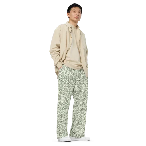 Verdant Fissure on a Wide-Leg Pants