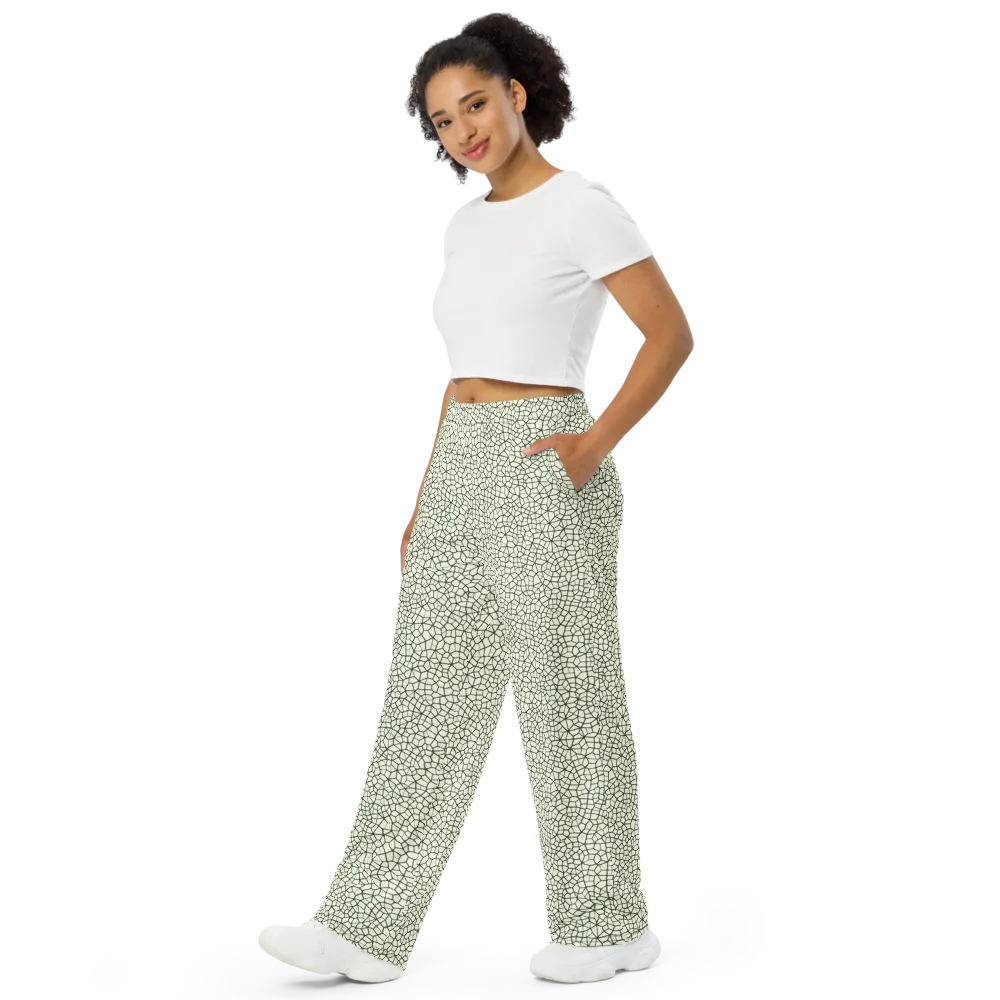 Verdant Fissure on Wide-Leg Pants — Left Front
