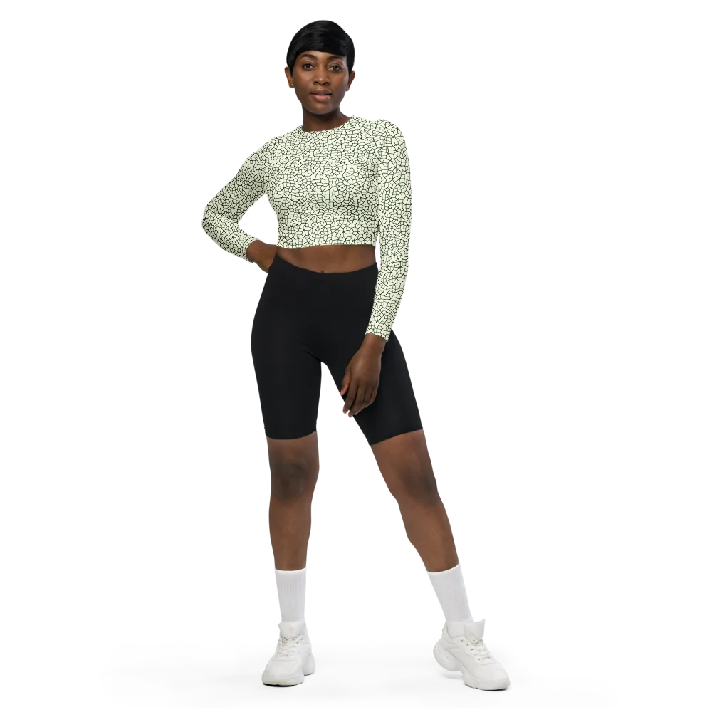 Verdant Fissure on Long Sleeve Crop Top — Front