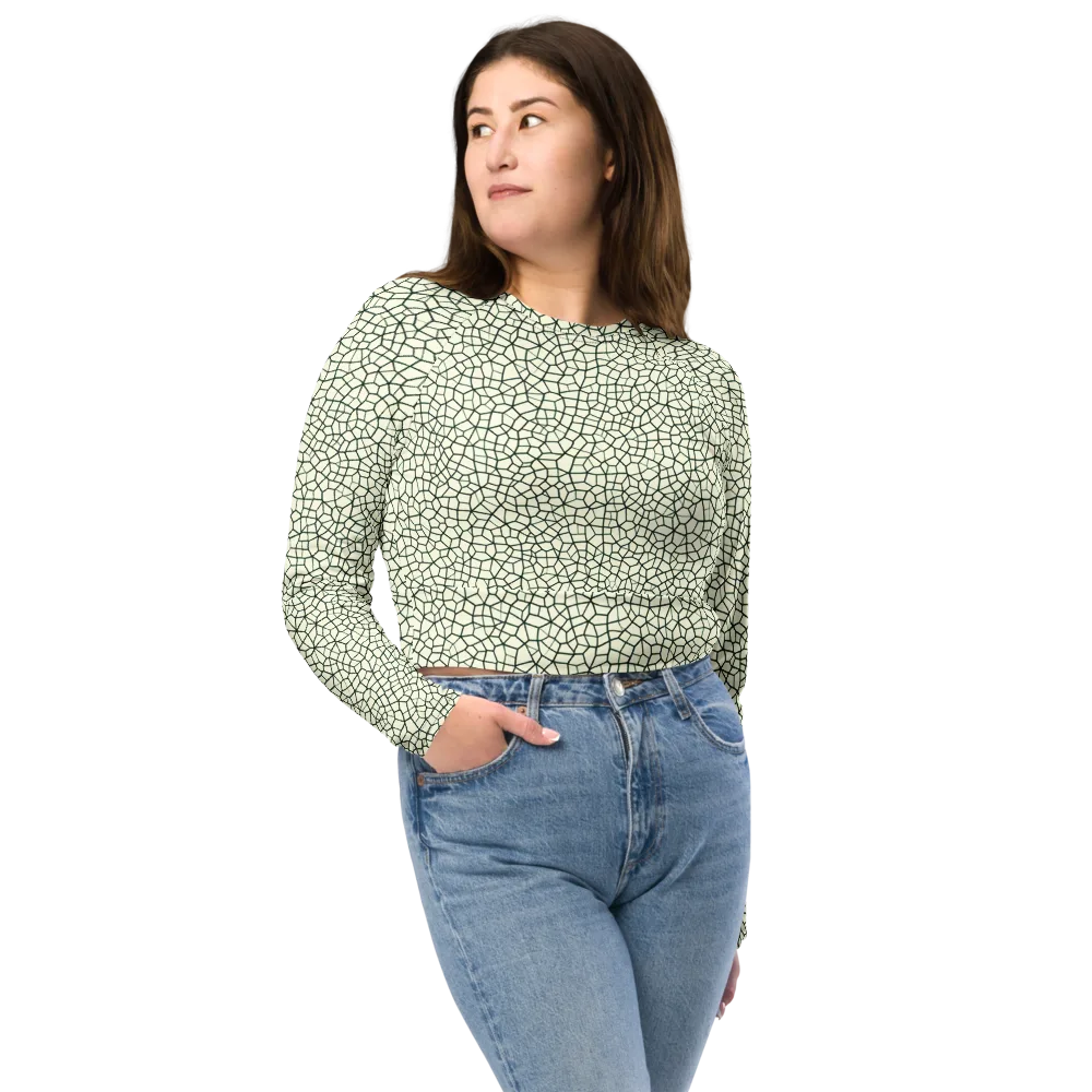 Verdant Fissure on Long Sleeve Crop Top — Front