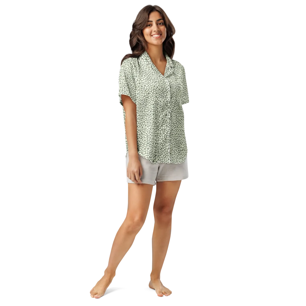 Verdant Fissure on Women's Short Sleeve Pajama Top — Front
