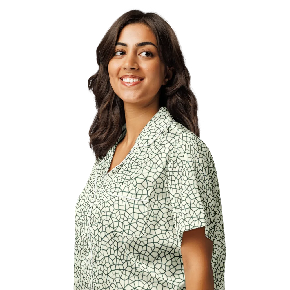 Verdant Fissure on Women's Short Sleeve Pajama Top — Left Front