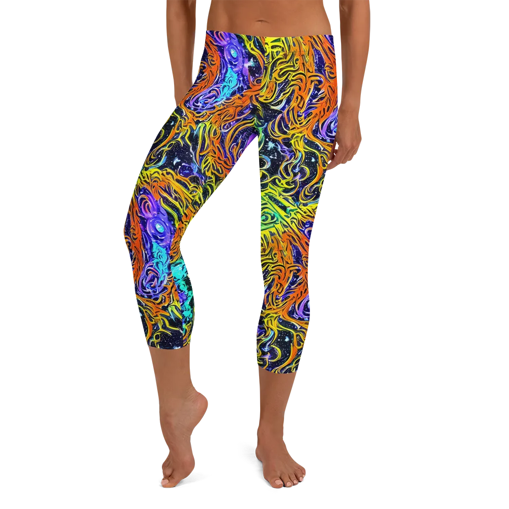Midnight Cyclone on Capri Leggings — Front