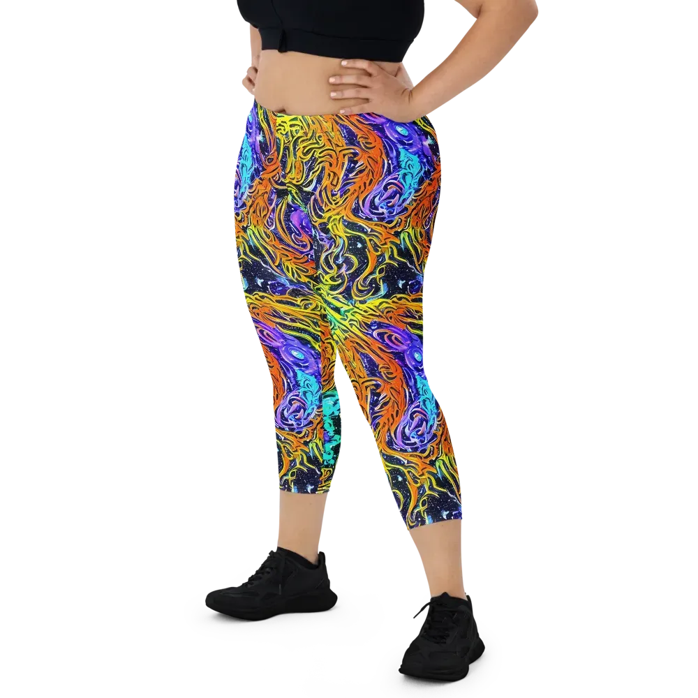 Midnight Cyclone on Capri Leggings — Front
